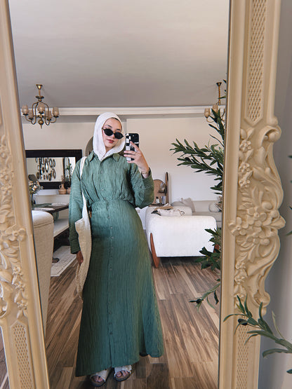 Dreamy Crinkled Dress - Olive