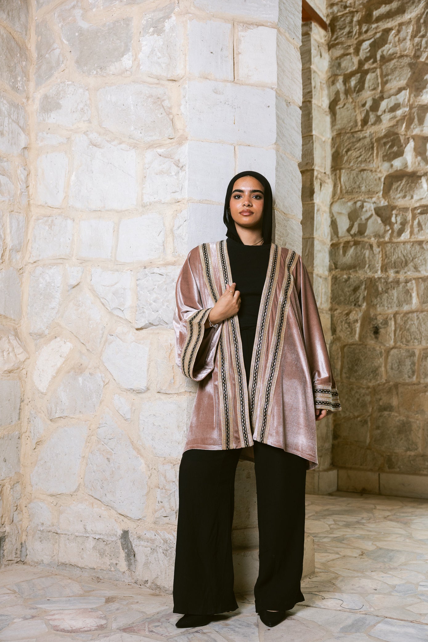 Qamar Kaftan - Dusty Blush