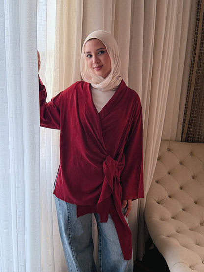 Softly Wrap Kimono - Deep Burgundy