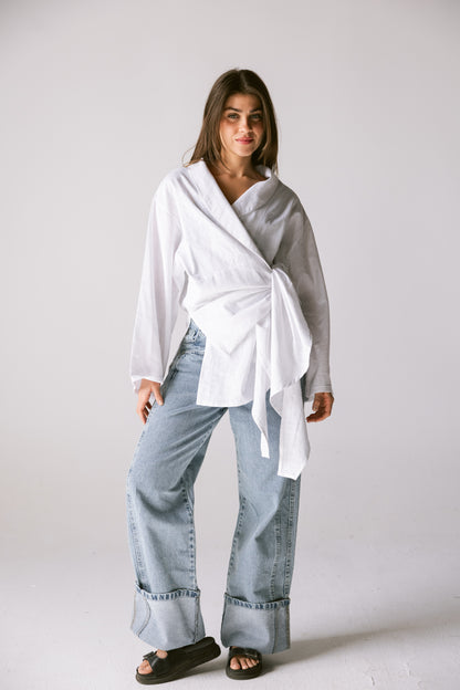Softly Wrap Kimono - White