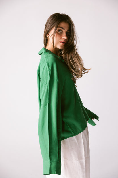 Cropped Shirt - Green