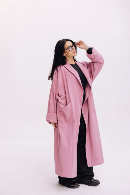 Cardigan Coat - Blush Pink