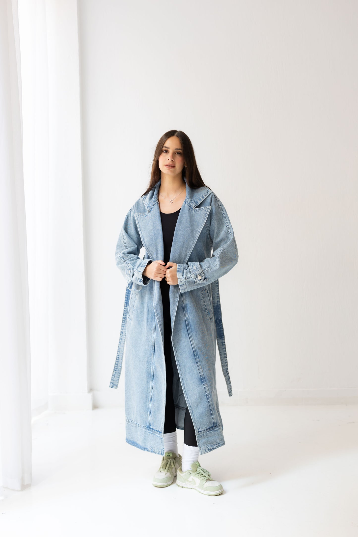 Neat-Fit Denim Coat - Washed Blue