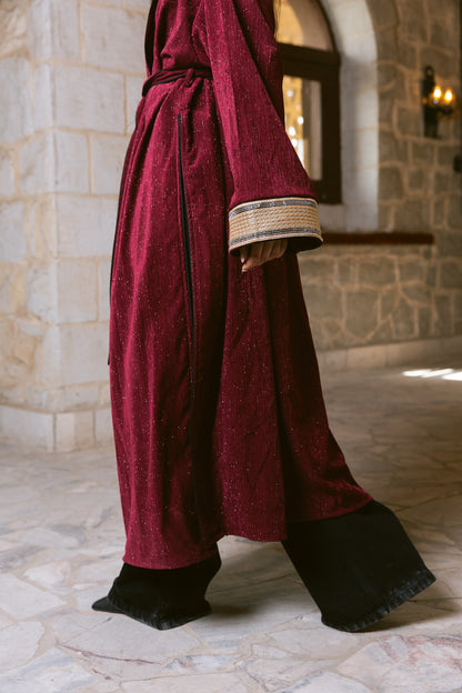 Subtle Shine Kaftan - Burgundy