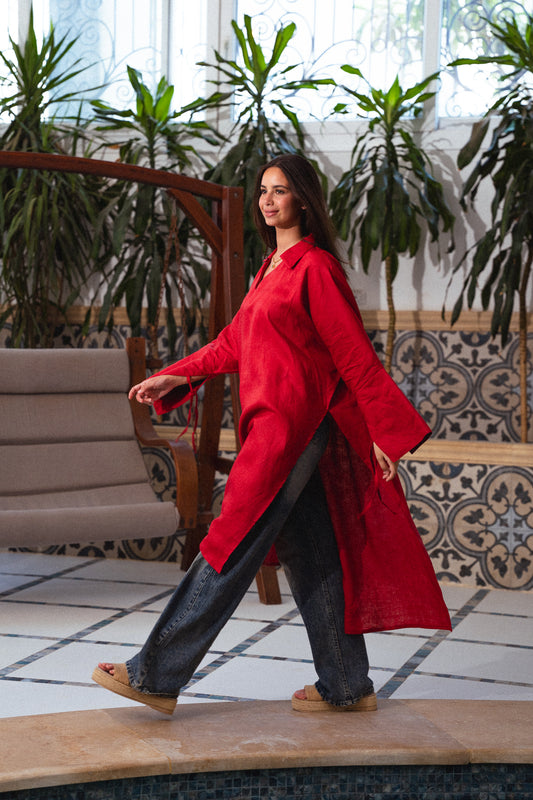 Purefold Long Top - Red