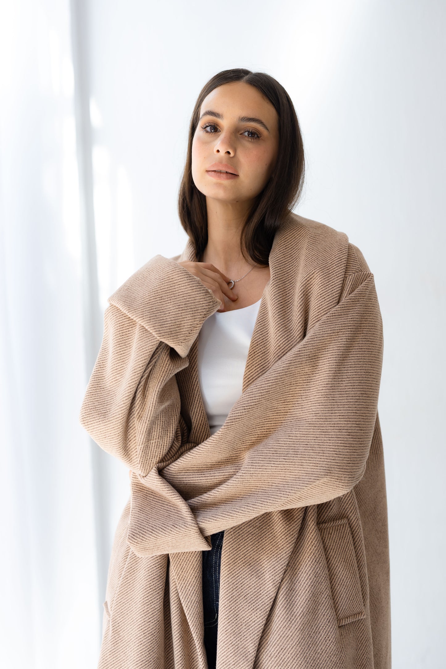 All Eyes Here Coat - Almond