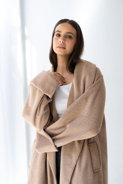 All Eyes Here Coat - Almond
