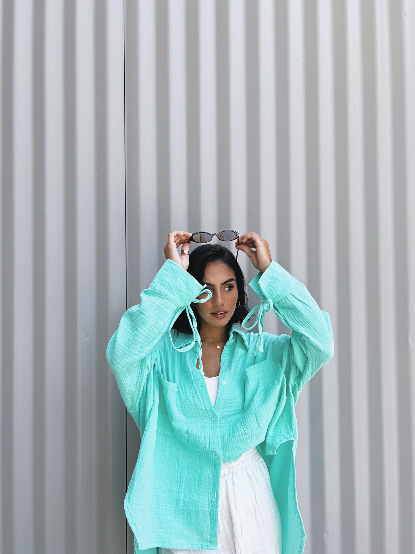 Blooming Shirt - Aqua