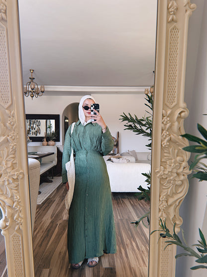 Dreamy Crinkled Dress - Olive