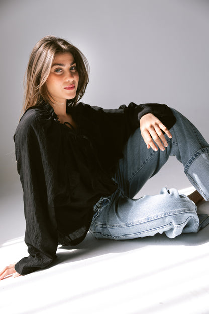 Ruffles Top - Black