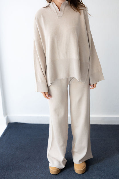 Clouded Warmth Knit Set - Cream