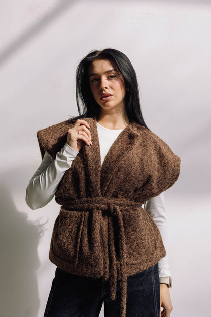 Shimmer Base Edit Vest - Brown Cocoa