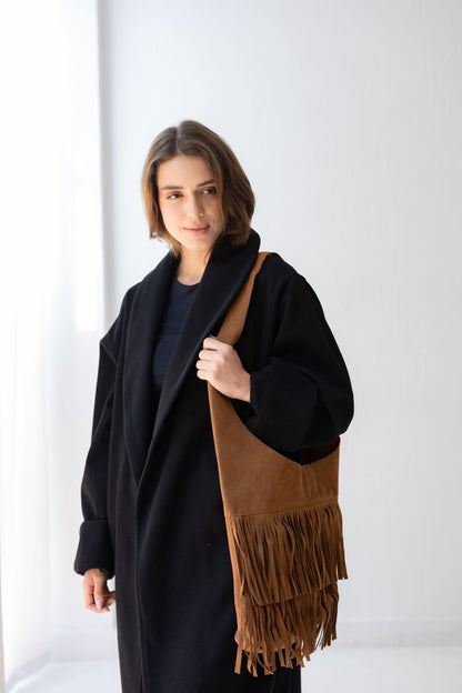 The Boho Fringe Bag - Desert Camel