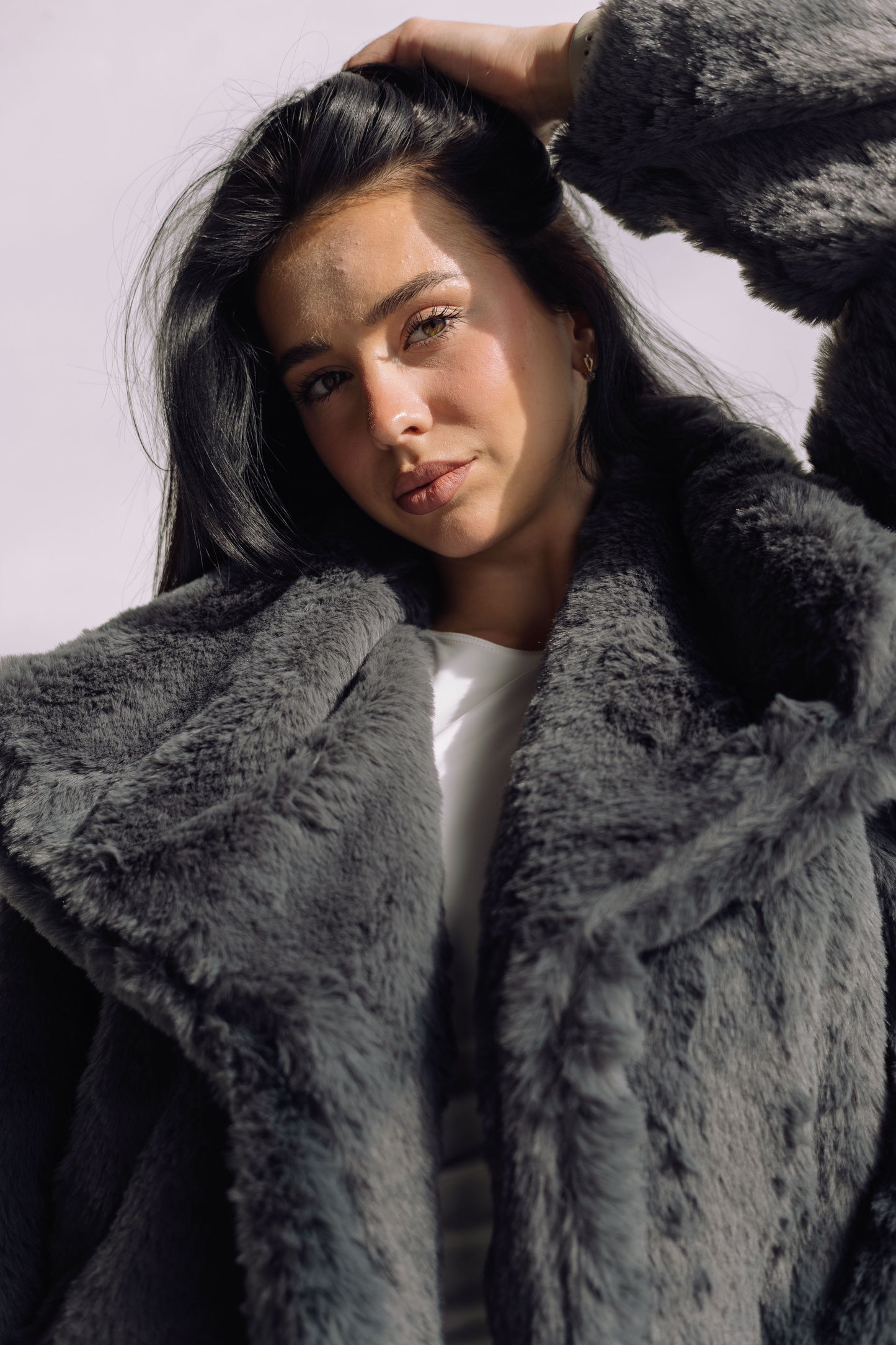 Scandi Fur Jacket - Grey