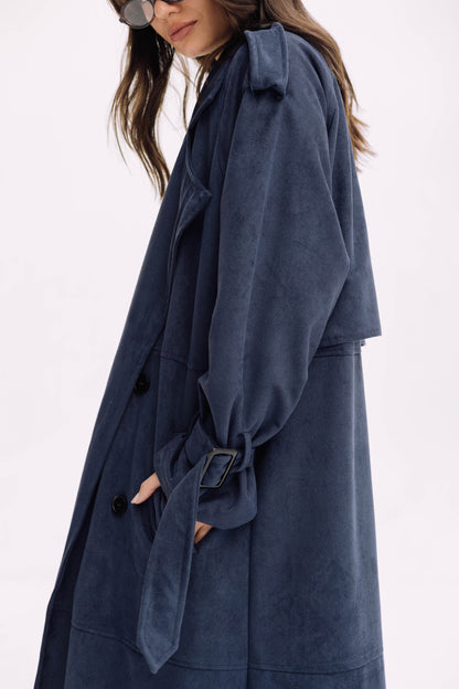 City Girl Trench Coat - Navy