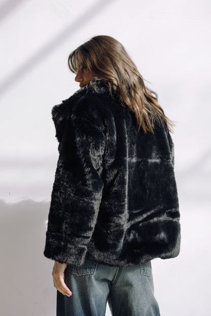 Scandi Fur Jacket - Black