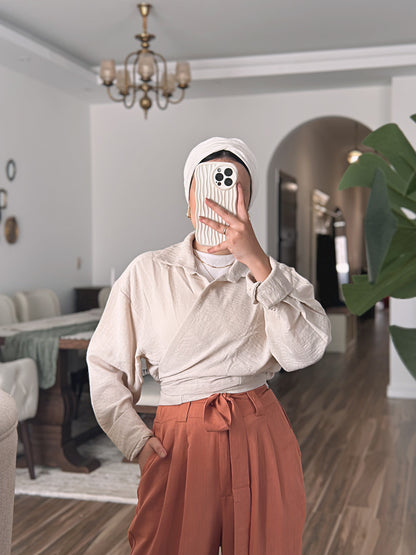 Wrap Me Shirt - Beige