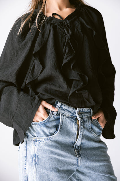 Ruffles Top - Black
