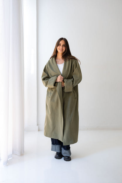 All Eyes Here Coat - Olive