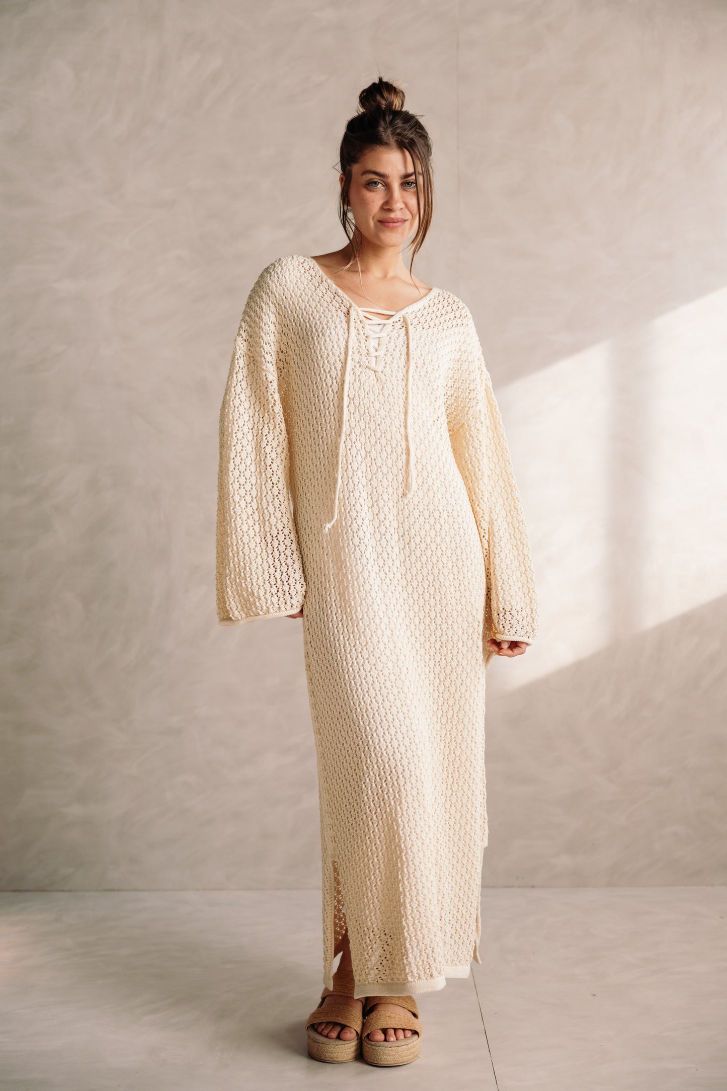 Earthy Knit Dress - Cream
