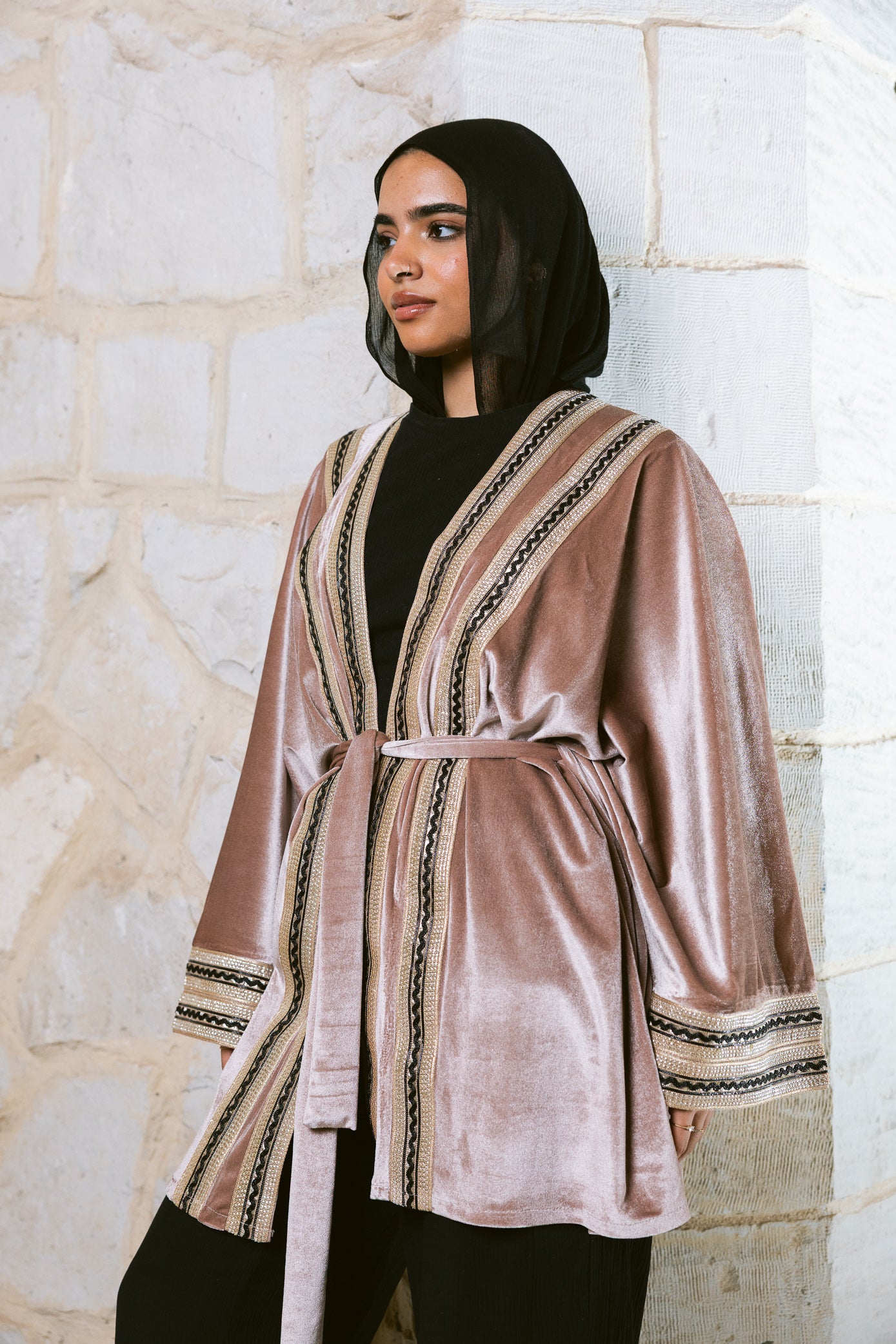 Qamar Kaftan - Dusty Blush