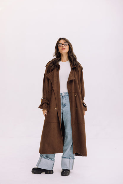 City Girl Trench Coat - Brown