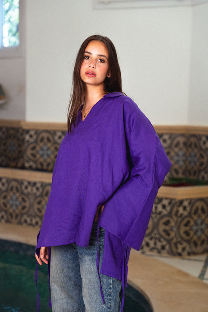 Linen Soul Top - Violet