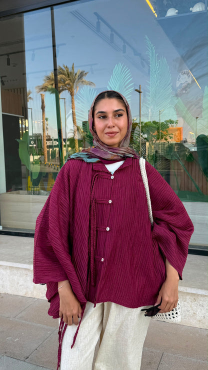 Rahaf Top - Burgundy