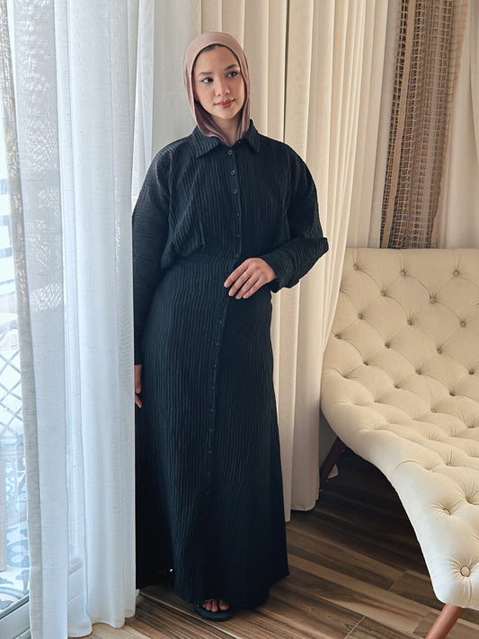 Dreamy Crinkled Dress - Black