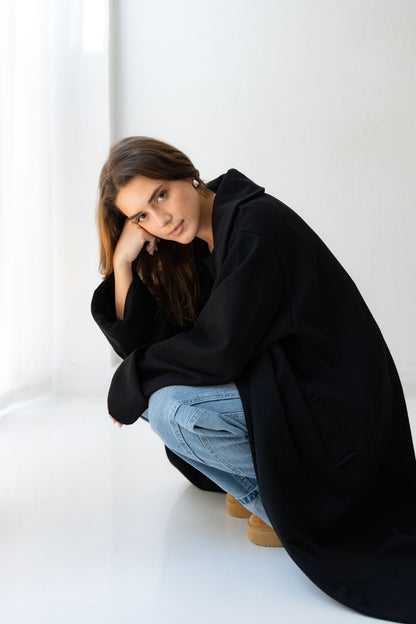 All Eyes Here Coat - Black
