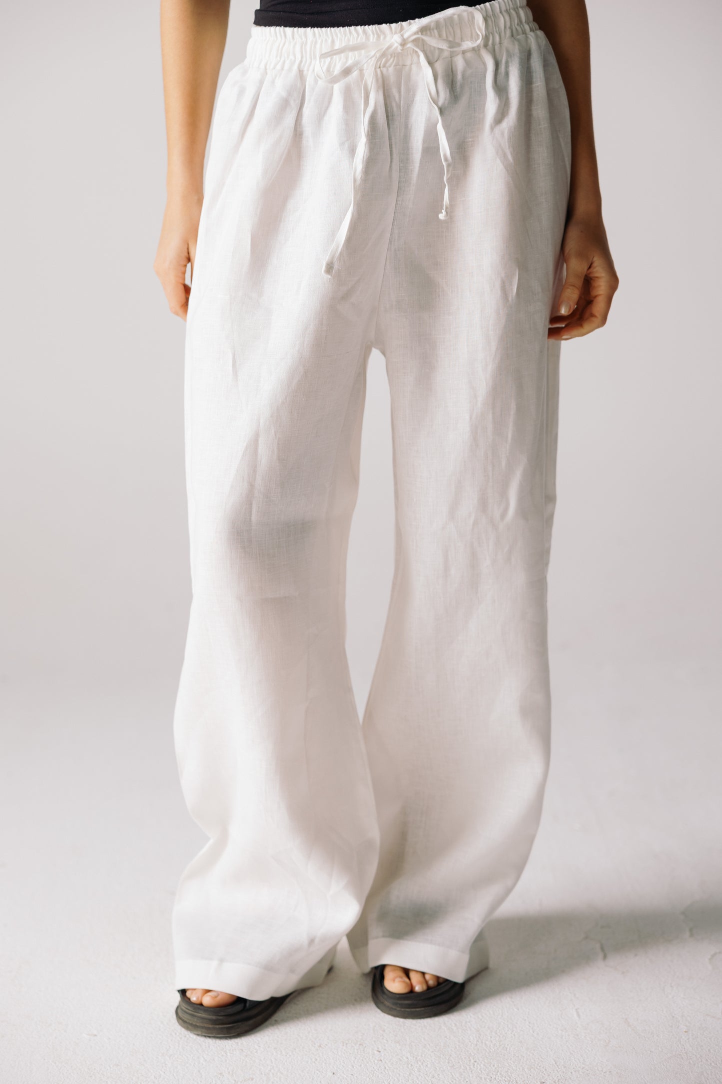 Pure Linen Pants - White