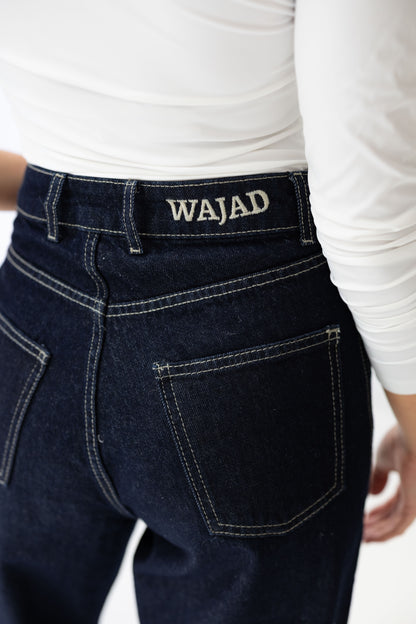 Double Cuff Denim Pants - Indigo