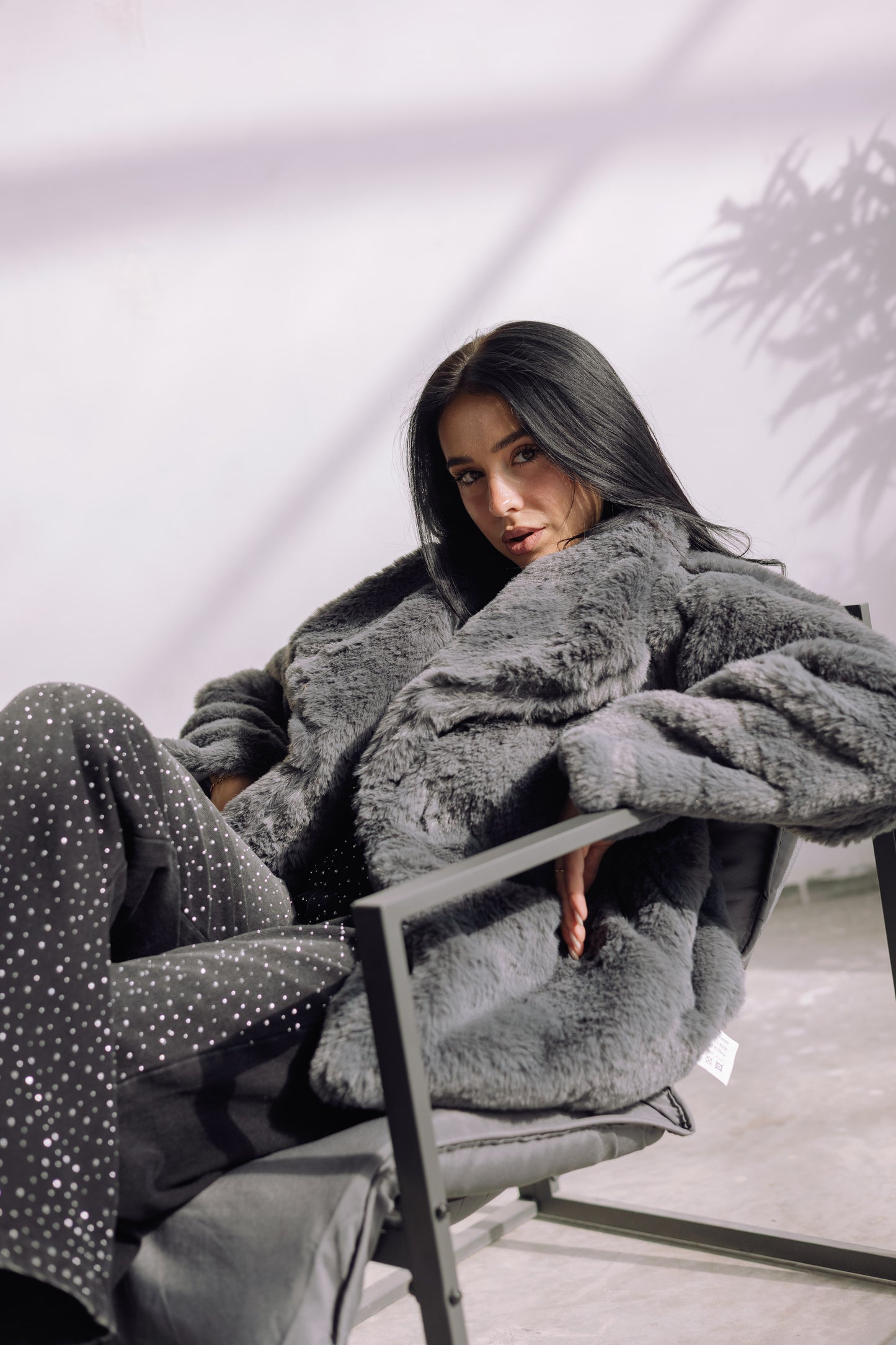 Scandi Fur Jacket - Grey