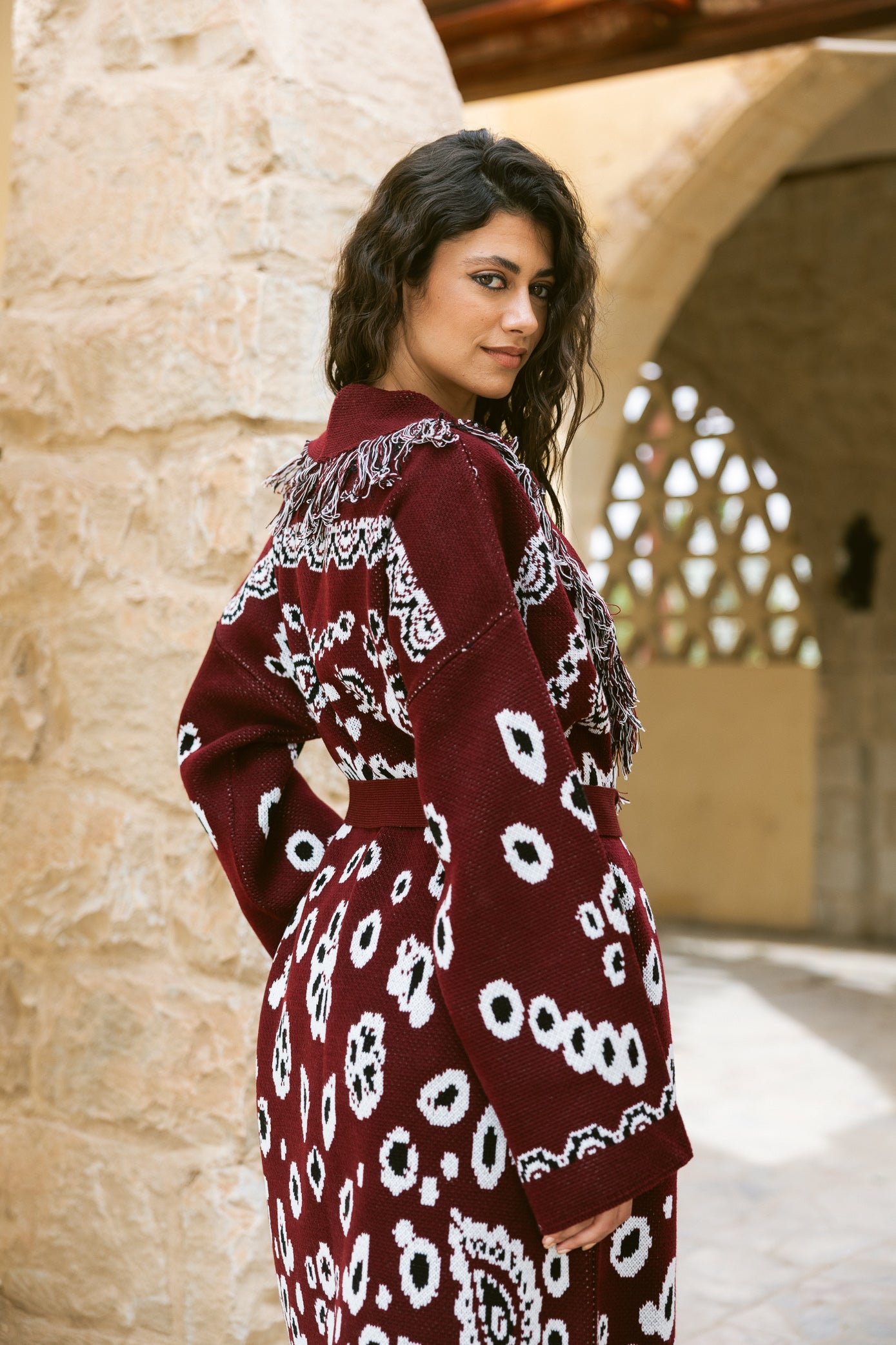 Rihla Cardigan - Burgundy