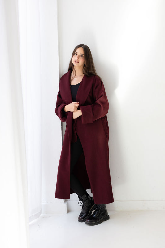 All Eyes Here Coat - Deep Burgandy