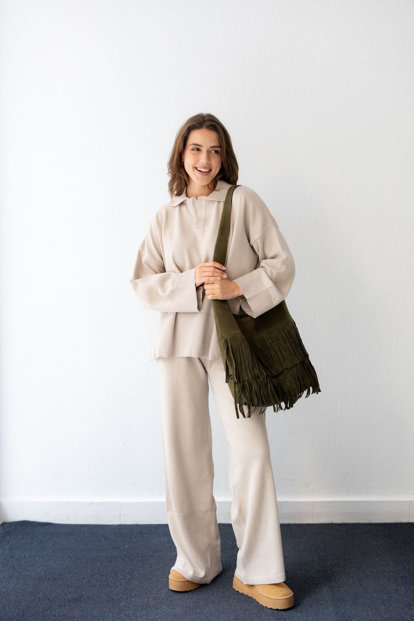 Clouded Warmth Knit Set - Cream