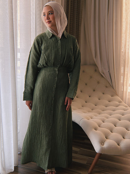 Dreamy Crinkled Dress - Olive