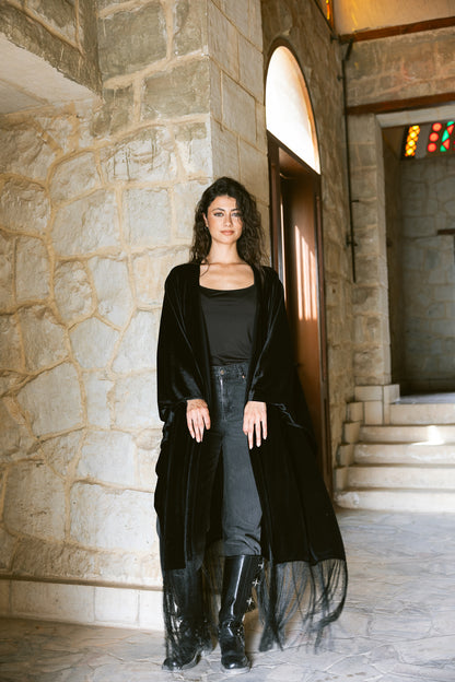 Fringe Edit Kaftan - Black