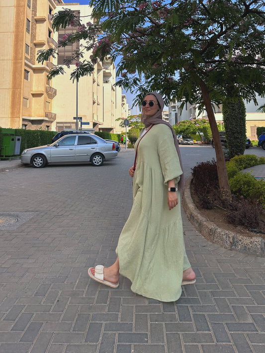 Blossom Beach Dress - Basil