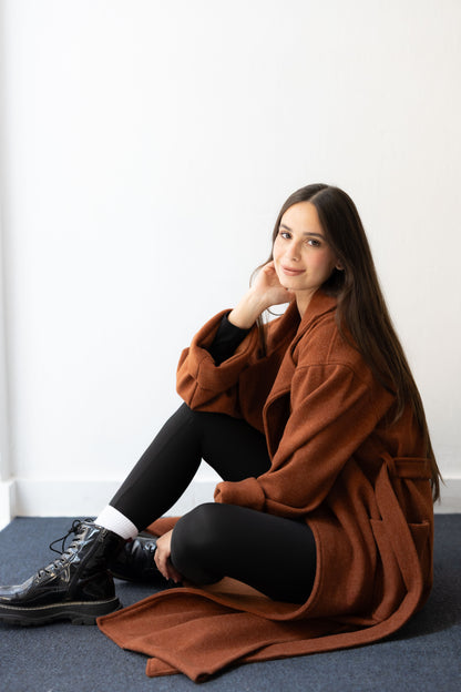 Keep Me Warm Coat - Brick