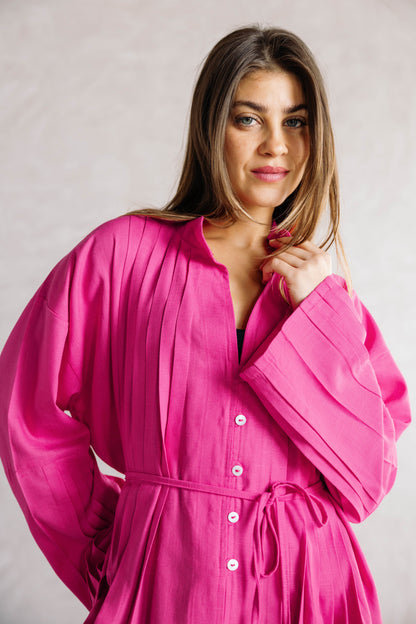 Pleated Top - Fuchsia