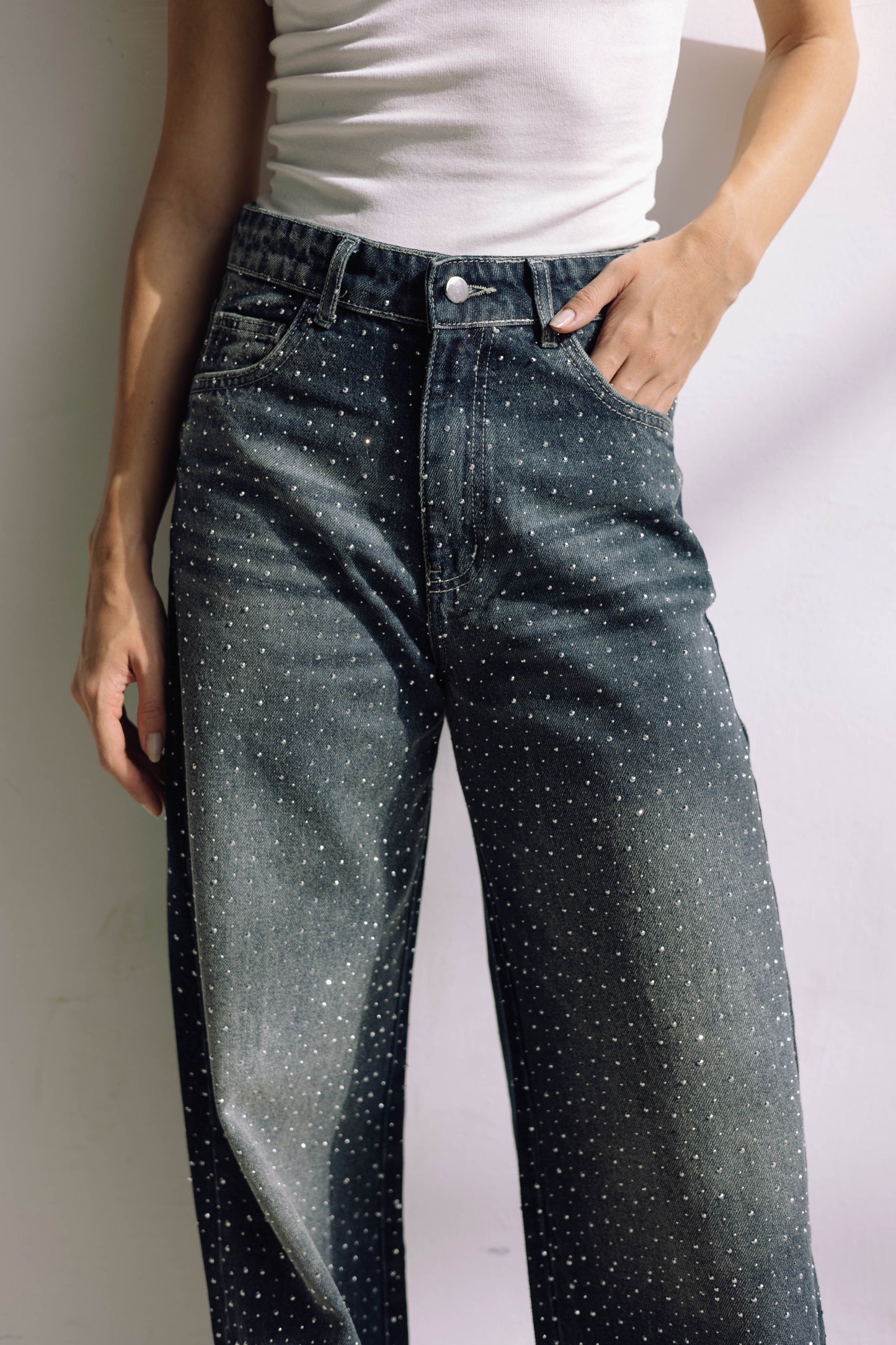 Midnight Spark Jeans - Smoky Blue