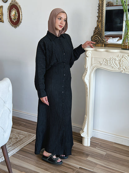 Dreamy Crinkled Dress - Black