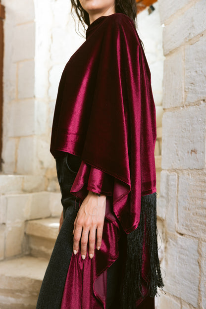 Fringe Edit Kaftan - Burgundy