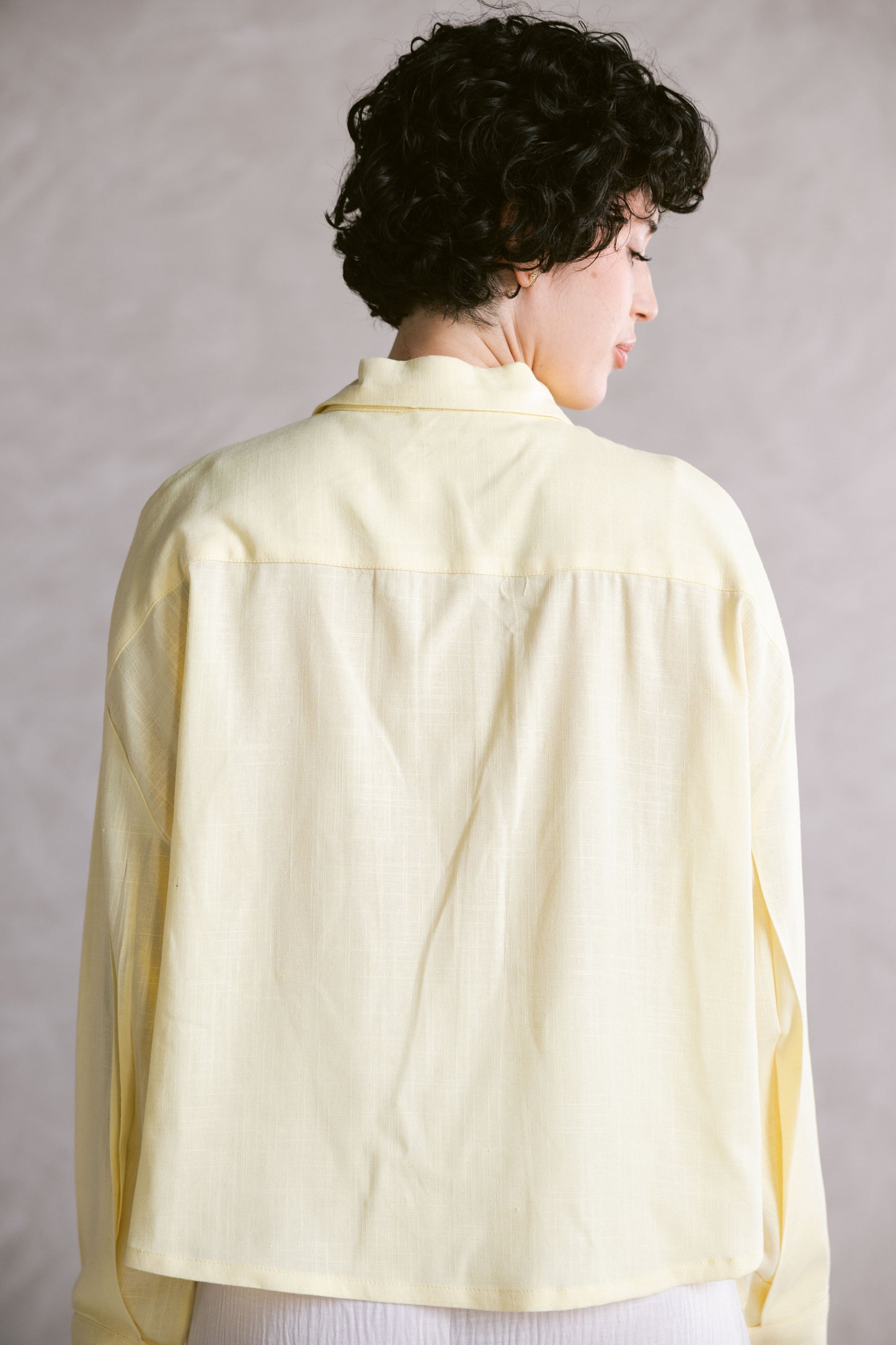 Cropped Shirt - Butter Yellow