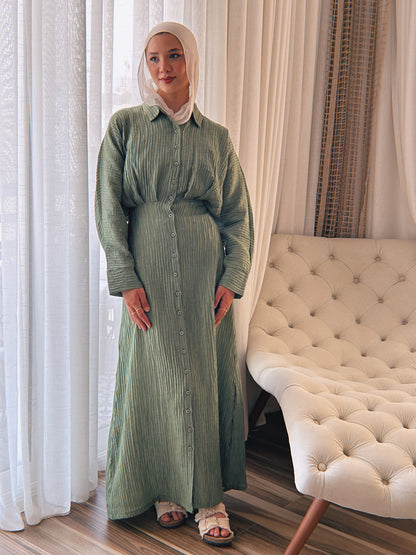 Dreamy Crinkled Dress - Olive