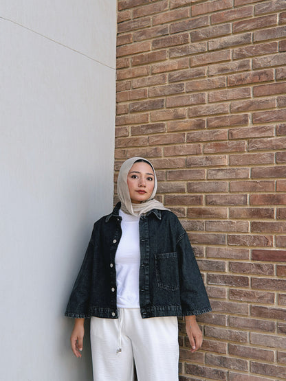 When In Doubt Denim Jacket - Dusty Black