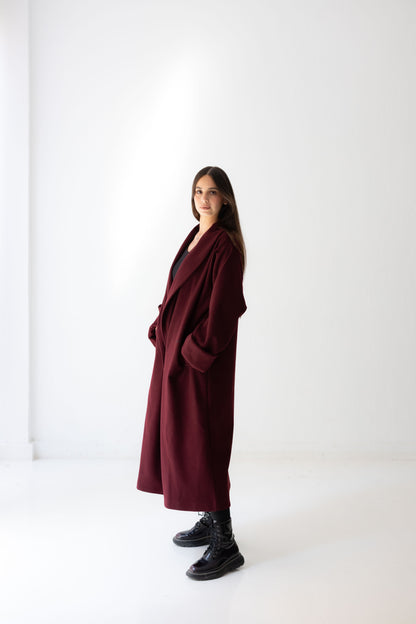 All Eyes Here Coat - Deep Burgandy