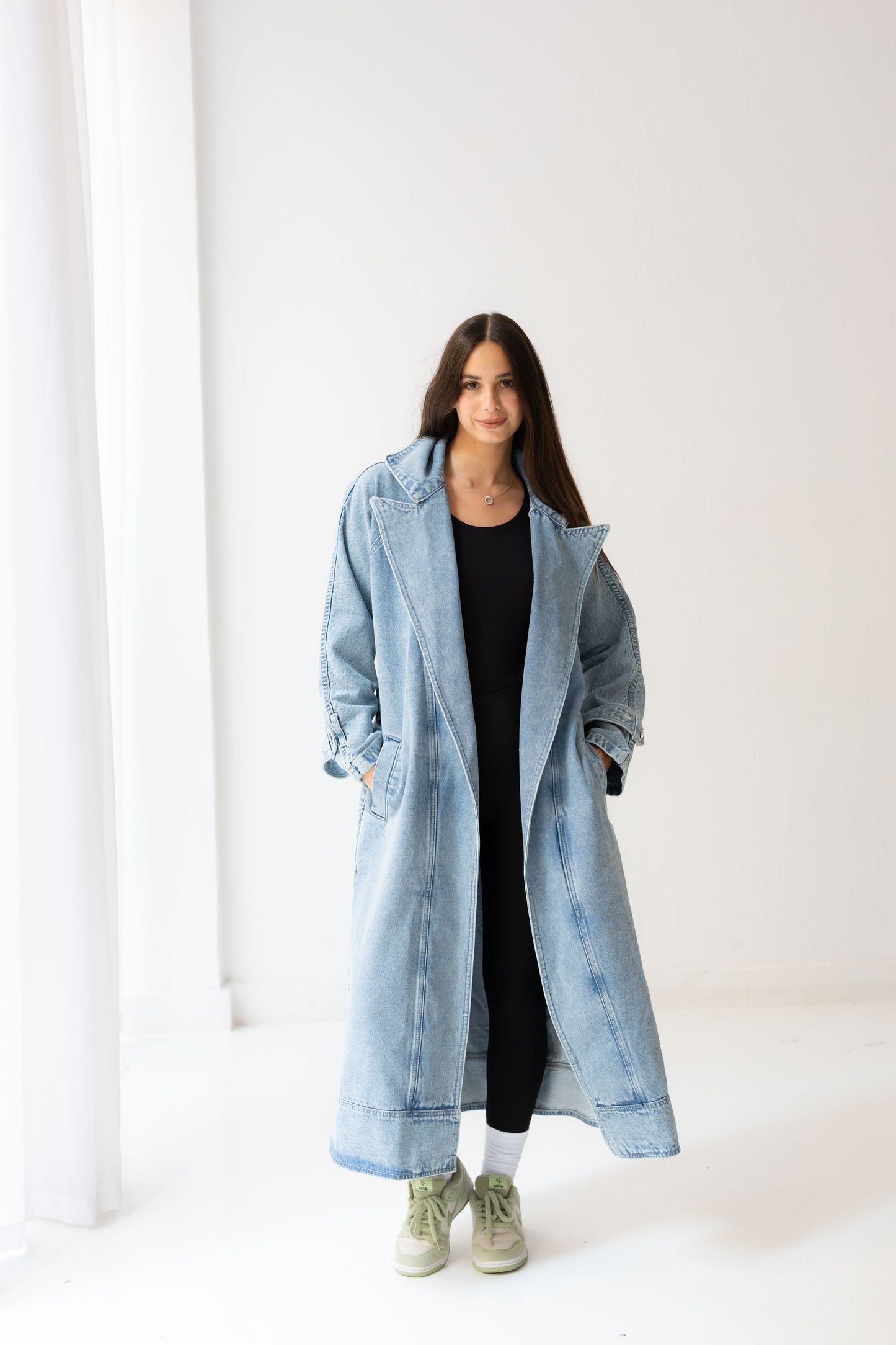 Neat-Fit Denim Coat - Washed Blue