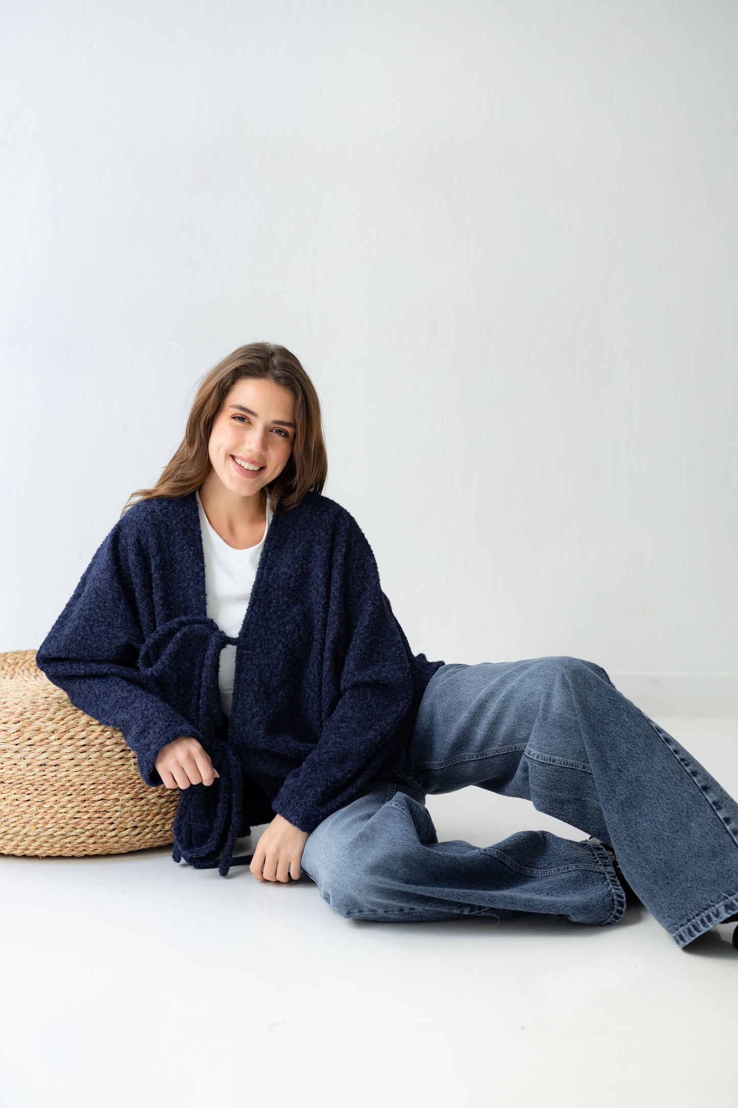 Wide Flow Denim Pants - Vintage Blue